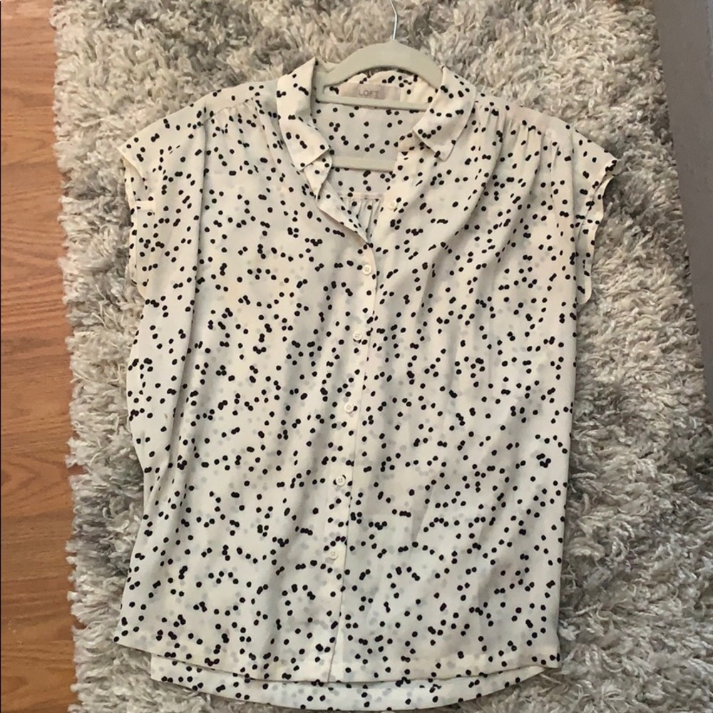 Ann Taylor LOFT polka dot blouse xs